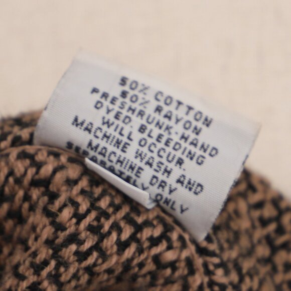 CP SHADES Vintage Jacquard Knit Hand-dyed Multi Brown Button Up Jacket Size S - Picture 6 of 7